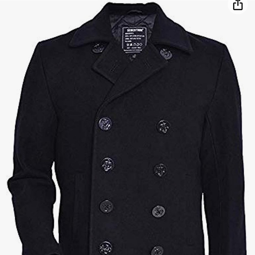 Seibertron Wool Pea Coat Navy L
